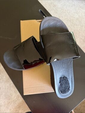 UGG Women’s Black Patent Slide Mules